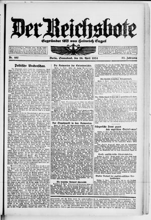 Der Reichsbote on Apr 26, 1924