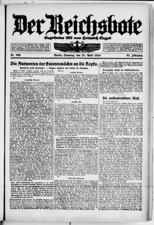 Der Reichsbote on Apr 27, 1924