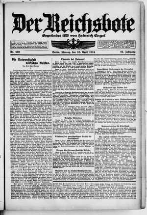 Der Reichsbote vom 28.04.1924