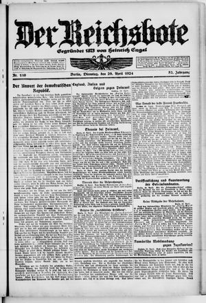 Der Reichsbote on Apr 29, 1924