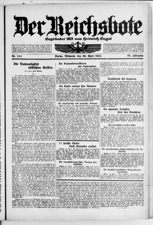Der Reichsbote vom 30.04.1924