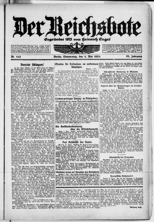Der Reichsbote on May 1, 1924