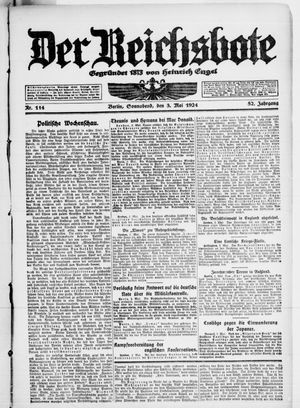 Der Reichsbote vom 03.05.1924