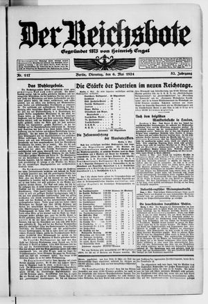 Der Reichsbote vom 06.05.1924