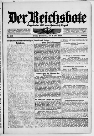 Der Reichsbote on May 8, 1924