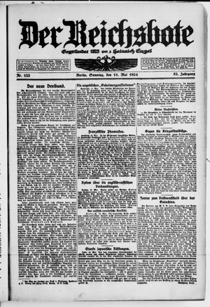 Der Reichsbote on May 11, 1924