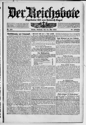 Der Reichsbote on May 14, 1924