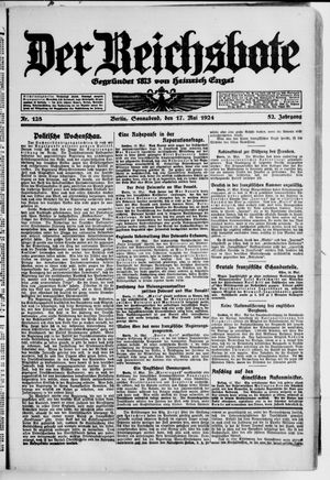 Der Reichsbote vom 17.05.1924