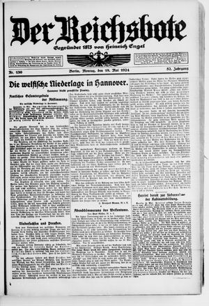 Der Reichsbote on May 19, 1924