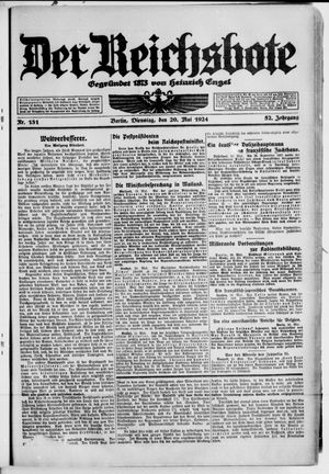 Der Reichsbote vom 20.05.1924