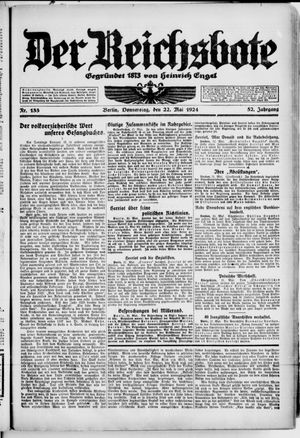 Der Reichsbote vom 22.05.1924