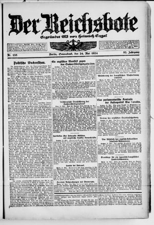 Der Reichsbote vom 24.05.1924