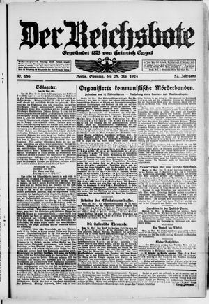 Der Reichsbote on May 25, 1924