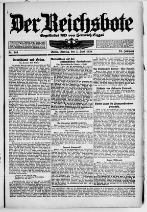Der Reichsbote vom 02.06.1924