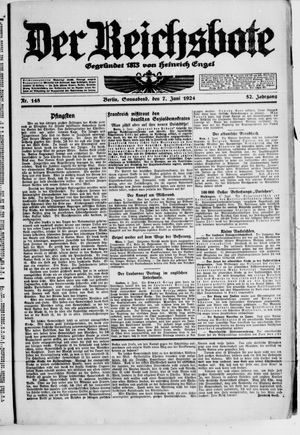 Der Reichsbote vom 07.06.1924