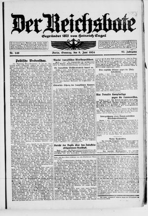 Der Reichsbote vom 08.06.1924