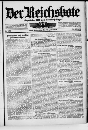 Der Reichsbote vom 12.06.1924