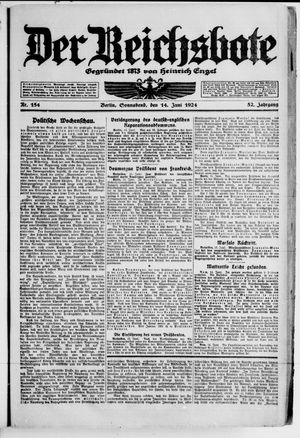 Der Reichsbote vom 14.06.1924