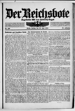 Der Reichsbote vom 20.06.1924