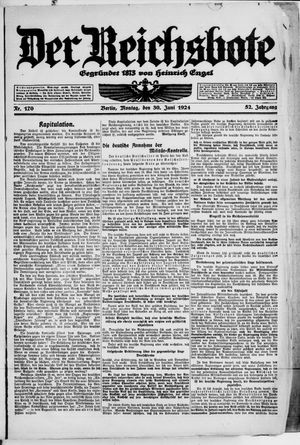 Der Reichsbote vom 30.06.1924
