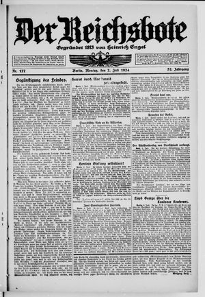 Der Reichsbote vom 07.07.1924