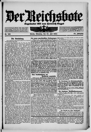 Der Reichsbote vom 22.07.1924
