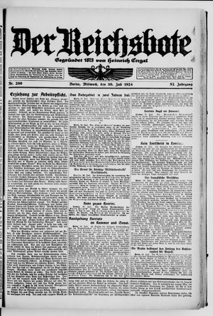 Der Reichsbote vom 30.07.1924