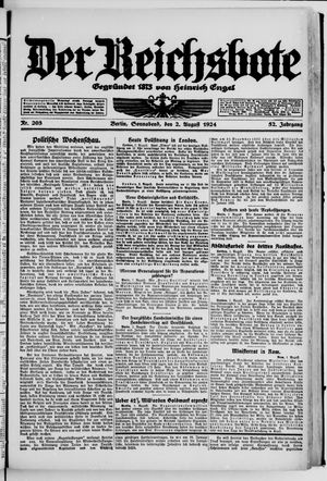 Der Reichsbote on Aug 2, 1924