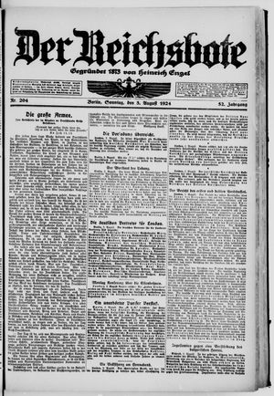Der Reichsbote vom 03.08.1924