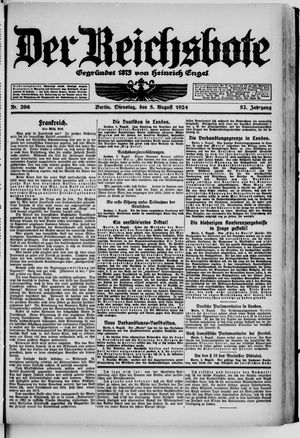 Der Reichsbote on Aug 5, 1924