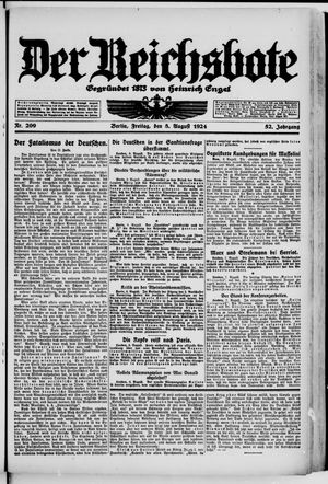 Der Reichsbote on Aug 8, 1924