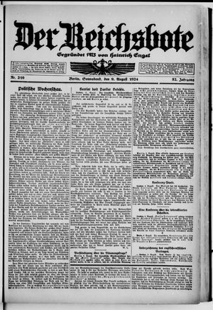 Der Reichsbote vom 09.08.1924