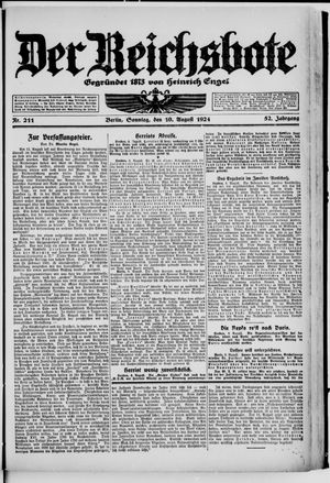 Der Reichsbote vom 10.08.1924