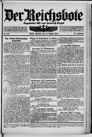 Der Reichsbote vom 11.08.1924