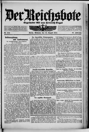 Der Reichsbote vom 13.08.1924