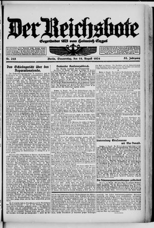 Der Reichsbote vom 14.08.1924