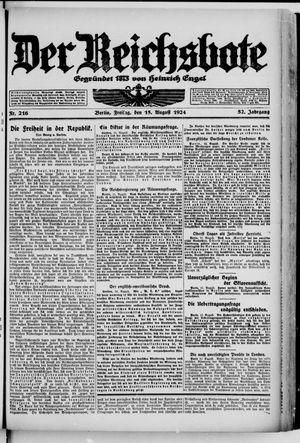 Der Reichsbote vom 15.08.1924