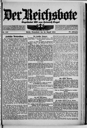 Der Reichsbote vom 16.08.1924