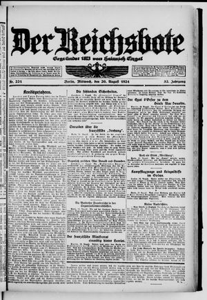 Der Reichsbote vom 20.08.1924
