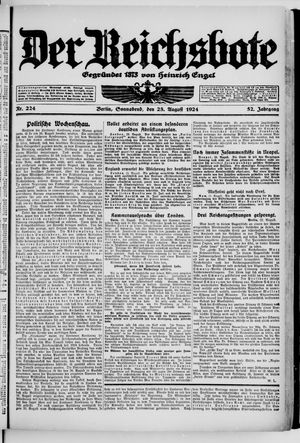 Der Reichsbote vom 23.08.1924