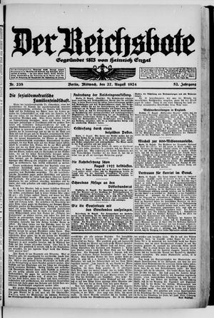 Der Reichsbote vom 27.08.1924