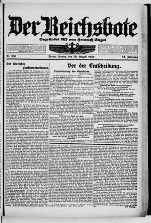 Der Reichsbote vom 29.08.1924