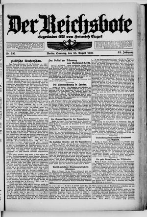 Der Reichsbote vom 31.08.1924