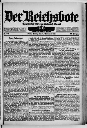 Der Reichsbote vom 01.09.1924