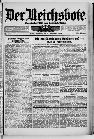 Der Reichsbote vom 03.09.1924