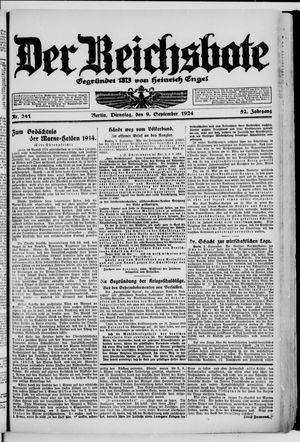 Der Reichsbote vom 09.09.1924