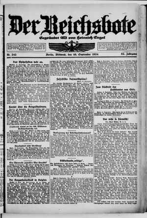 Der Reichsbote on Sep 10, 1924
