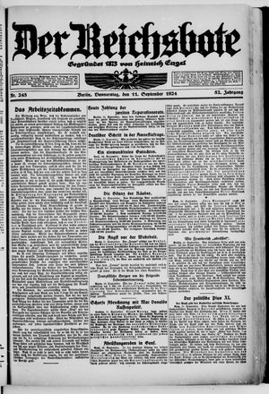 Der Reichsbote vom 11.09.1924