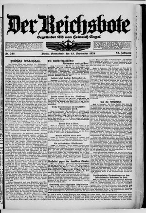 Der Reichsbote vom 13.09.1924