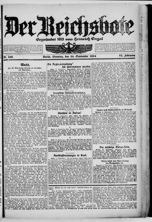 Der Reichsbote vom 14.09.1924